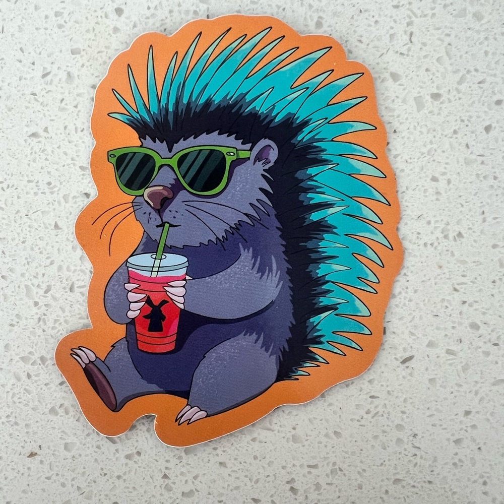 Dutch Bros Orange and Blue Porcupine Sticker